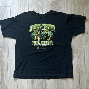 John Deere Black Short Sleeve Tee with Iconic Design